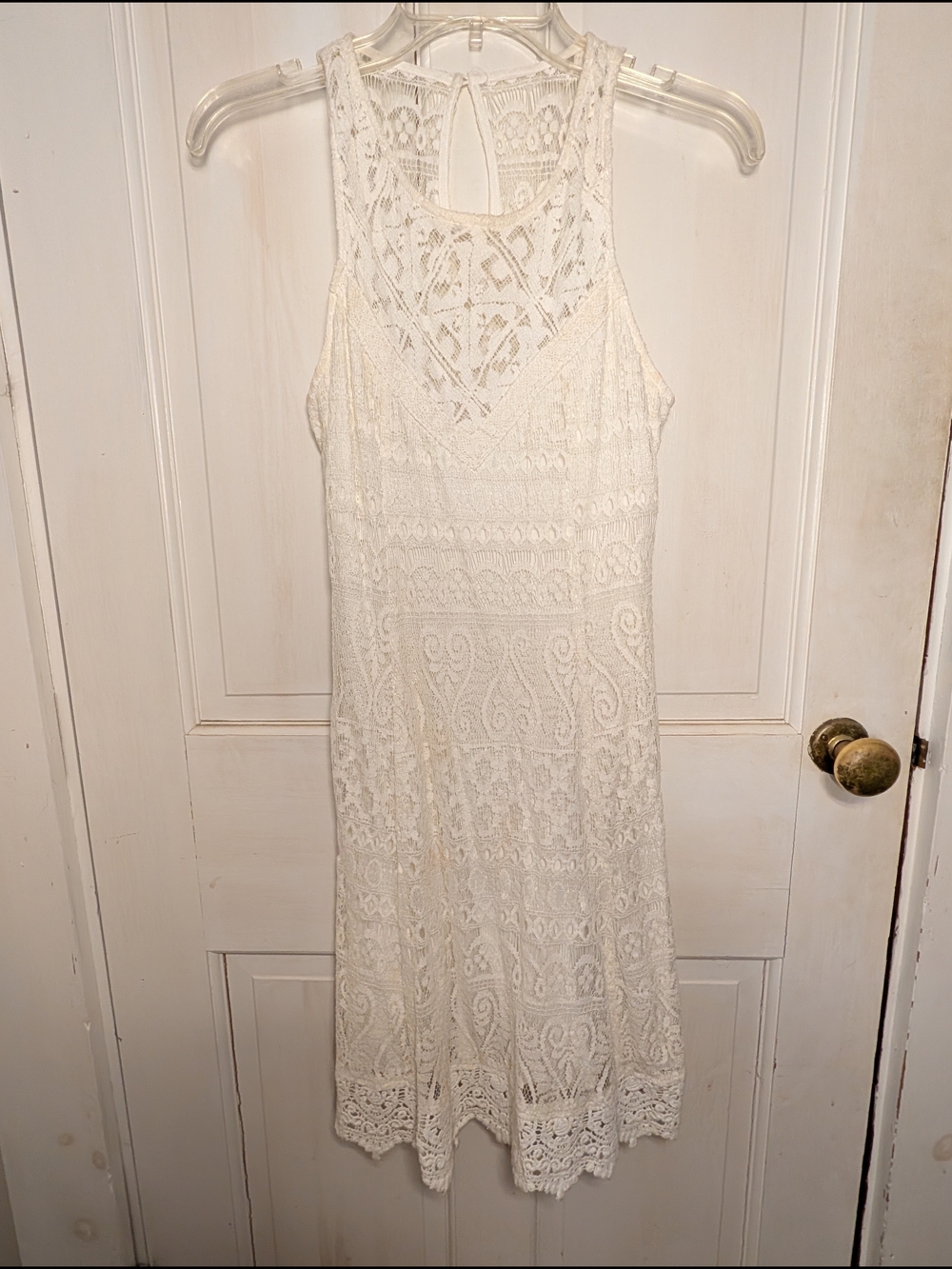 Hollister Ivory Crochet Midi Dress